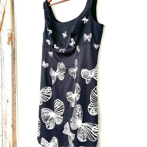 Talbots midi length dress, sleeveless & empire waisted,  cotton & spandex - Picture 2 of 12